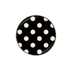 Polka Dots - Champagne Orange on Black Hat Clip Ball Marker (10 pack)