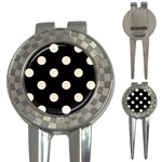 Polka Dots - Champagne Orange on Black 3-in-1 Golf Divot