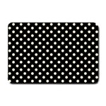 Polka Dots - Champagne Orange on Black Small Doormat