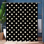 Polka Dots - Champagne Orange on Black Shower Curtain 60  x 72  (Medium)