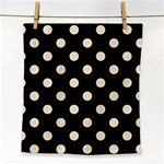 Polka Dots - Champagne Orange on Black Face Towel