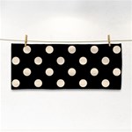 Polka Dots - Champagne Orange on Black Hand Towel