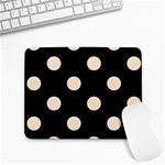 Polka Dots - Champagne Orange on Black Small Mousepad