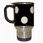 Polka Dots - Champagne Orange on Black Travel Mug (Black)