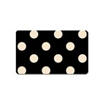 Polka Dots - Champagne Orange on Black Magnet (Name Card)
