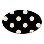 Polka Dots - Champagne Orange on Black Magnet (Oval)