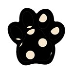 Polka Dots - Champagne Orange on Black Magnet (Paw Print)