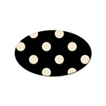 Polka Dots - Champagne Orange on Black Sticker (Oval)