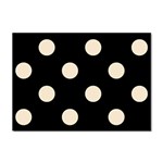 Polka Dots - Champagne Orange on Black Sticker A4 (100 pack)