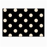 Polka Dots - Champagne Orange on Black Postcard 4  x 6 