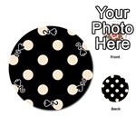 Polka Dots - Champagne Orange on Black Playing Cards 54 (Round)