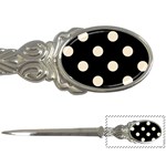 Polka Dots - Champagne Orange on Black Letter Opener