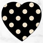Polka Dots - Champagne Orange on Black Jigsaw Puzzle (Heart)