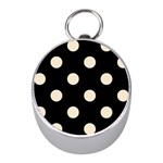 Polka Dots - Champagne Orange on Black Silver Compass (Mini)