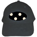 Polka Dots - Champagne Orange on Black Black Cap