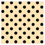 Polka Dots - Black on Peach Orange Large Satin Scarf (Square)