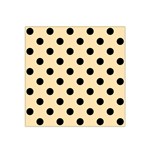 Polka Dots - Black on Peach Orange Satin Bandana Scarf