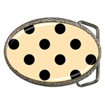 Polka Dots - Black on Peach Orange Belt Buckle