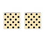 Polka Dots - Black on Peach Orange Cufflinks (Square)