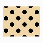 Polka Dots - Black on Peach Orange Small Glasses Cloth