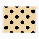 Polka Dots - Black on Peach Orange Large Glasses Cloth (2 Sides)