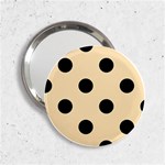 Polka Dots - Black on Peach Orange 2.25  Handbag Mirror