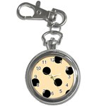 Polka Dots - Black on Peach Orange Key Chain Watch