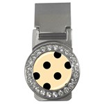 Polka Dots - Black on Peach Orange Money Clip (CZ)