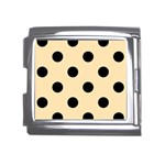 Polka Dots - Black on Peach Orange Mega Link Italian Charm (18mm)