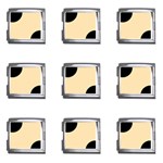Polka Dots - Black on Peach Orange Mega Link Italian Charm (9 pack)