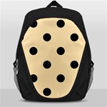Polka Dots - Black on Peach Orange Backpack Bag