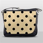Polka Dots - Black on Peach Orange Messenger Bag
