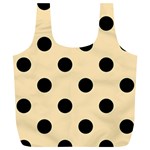 Polka Dots - Black on Peach Orange Full Print Recycle Bag (XL)