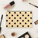 Polka Dots - Black on Peach Orange Cosmetic Bag (M)