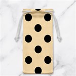 Polka Dots - Black on Peach Orange Jewelry Bag
