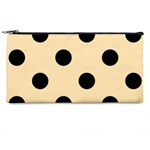Polka Dots - Black on Peach Orange Pencil Case