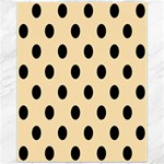 Polka Dots - Black on Peach Orange Canvas 11  x 14 