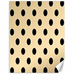 Polka Dots - Black on Peach Orange Canvas 12  x 16 