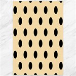 Polka Dots - Black on Peach Orange Canvas 12  x 18 