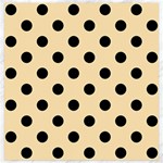 Polka Dots - Black on Peach Orange Canvas 20  x 20 