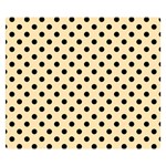 Polka Dots - Black on Peach Orange Double Sided Flano Blanket (Small)