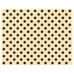 Polka Dots - Black on Peach Orange Double Sided Flano Blanket (Medium)
