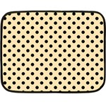 Polka Dots - Black on Peach Orange Double Sided Fleece Blanket (Mini)