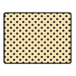 Polka Dots - Black on Peach Orange Double Sided Fleece Blanket (Small) (Two Sides)