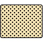 Polka Dots - Black on Peach Orange Double Sided Fleece Blanket (Medium) (Two Sides)