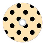 Polka Dots - Black on Peach Orange CD Wall Clock