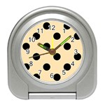Polka Dots - Black on Peach Orange Desk Alarm Clock