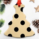 Polka Dots - Black on Peach Orange Ornament (Christmas Tree)