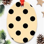 Polka Dots - Black on Peach Orange Oval Ornament (Two Sides)