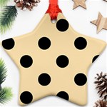Polka Dots - Black on Peach Orange Star Ornament (Two Sides)